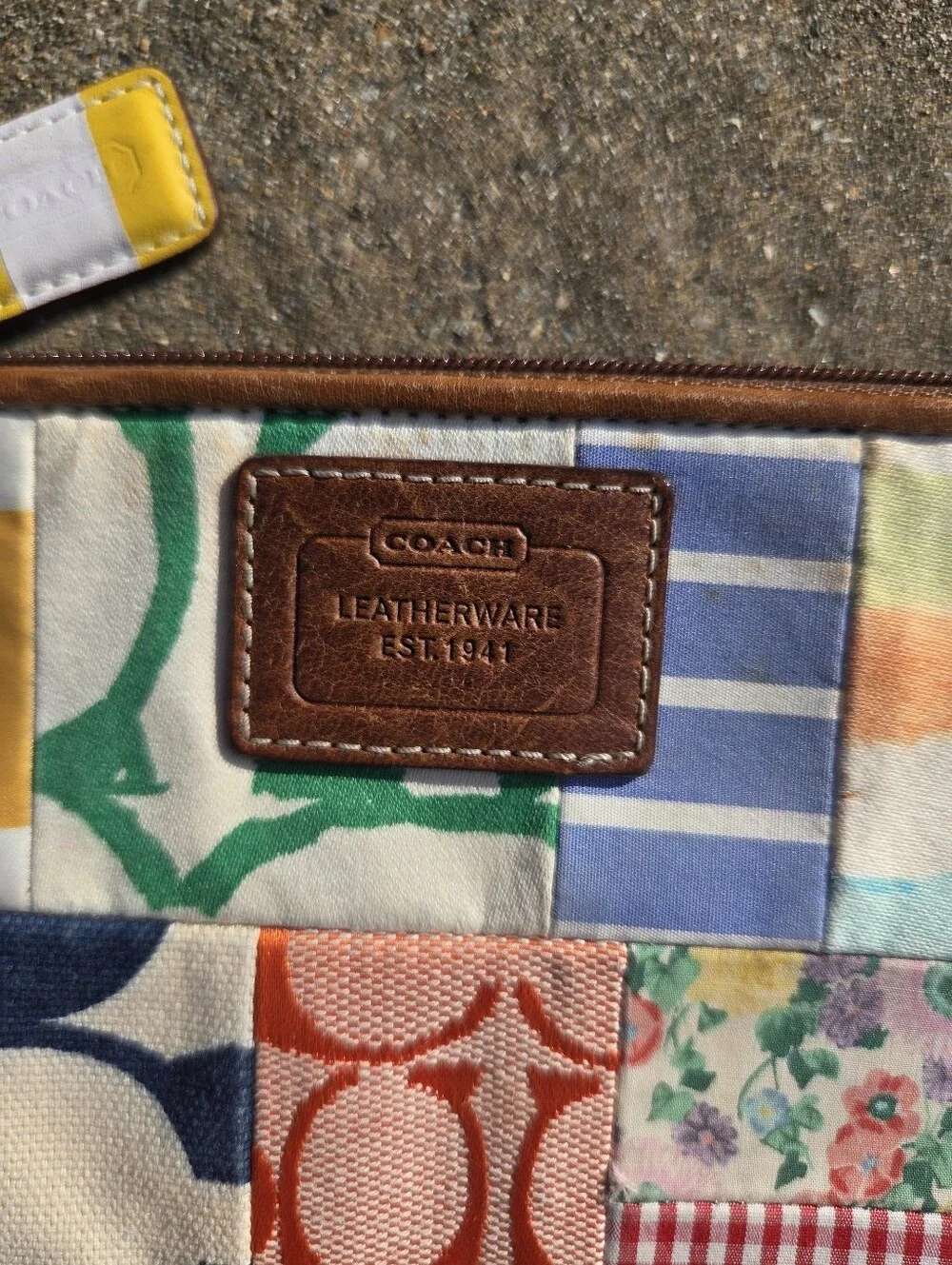 Vintage Coach 2006 Spring Patchwork Wristlet Multicolor Leather Y2K Very Good